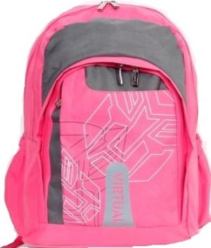 Macaroni Pink And Grey Scolaro Student Backpack