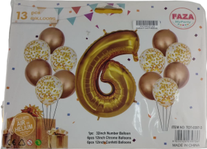 Casey 13pc Gold And White Balloon Set Nr 6