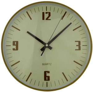 Casey Wall Clock Pine Woodgrain Beige